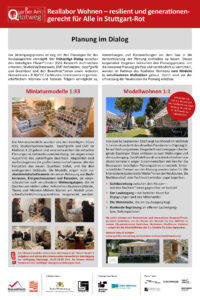 Quartier" Am Rotweg" Ausstellungsplakat zum Thema Planung